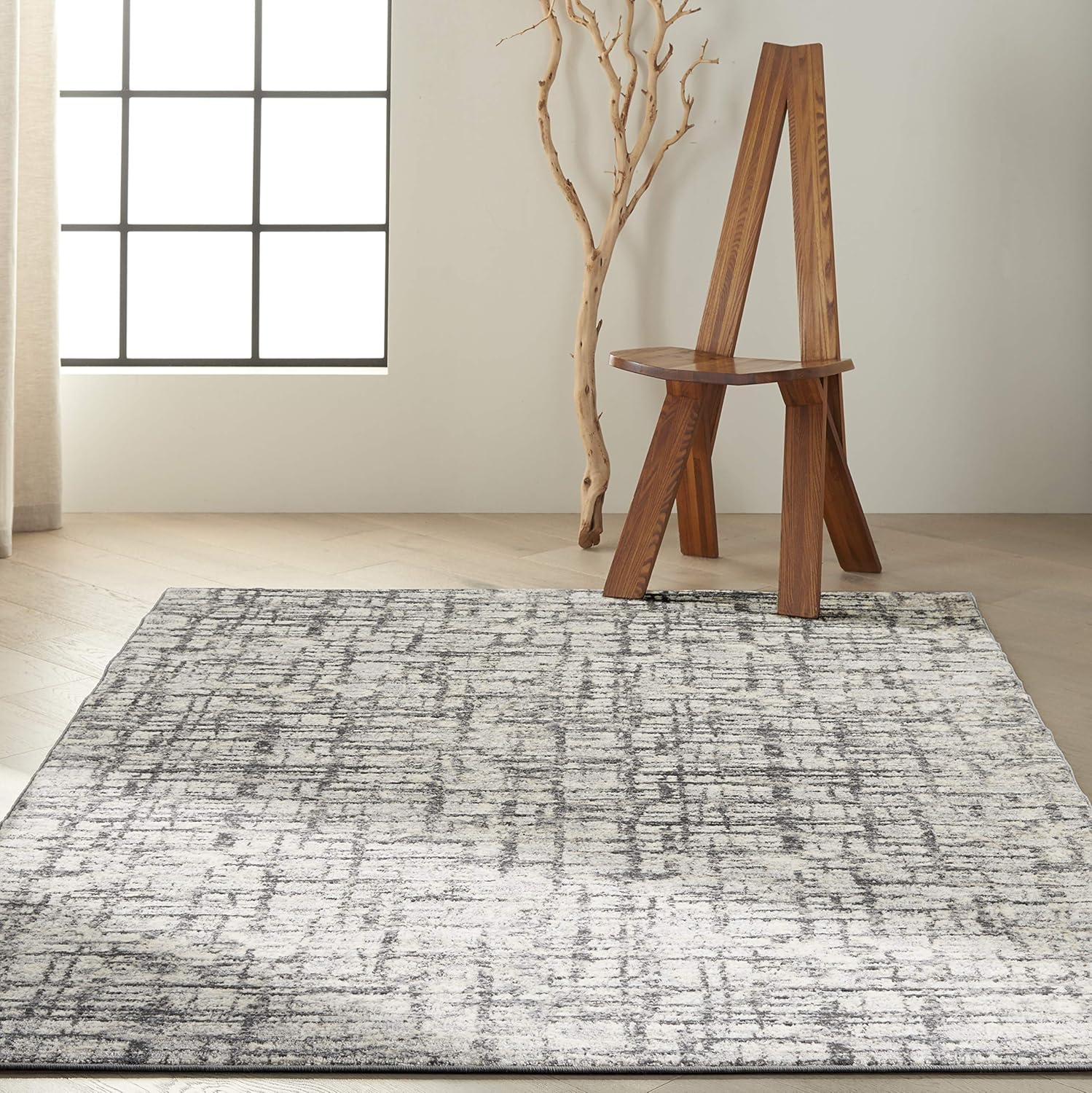 Amazon Com Calvin Klein Rush Abstract Ivory Grey 5 X 7 Area Rug 5 3 X 7 3 Furniture Decor