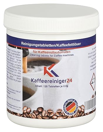 K Kaffeereiniger24 I 120 Reinigungstabletten für Kaffeevollautomaten je 2g - Hochwertige Reinigungstabs geeignet für Jura, Si