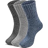 Tikeiuo Women Winter Cute Boot Socks Thick Warm Cozy Cushioned Ankle Crew Socks Casual Calf Socks for Winter 3-5 Pairs
