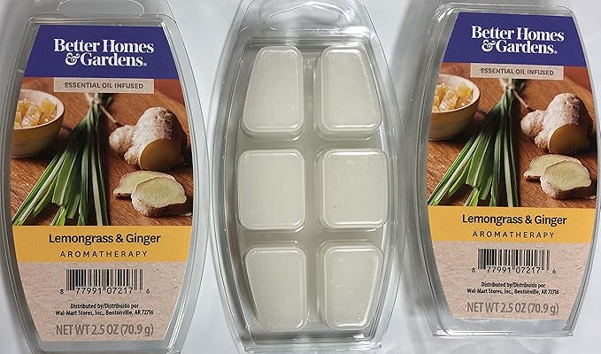Amazon Com Better Homes And Gardens Lemongrass Ginger Essential Oil Infused Wax Cubes 3 Pack Home Improvement