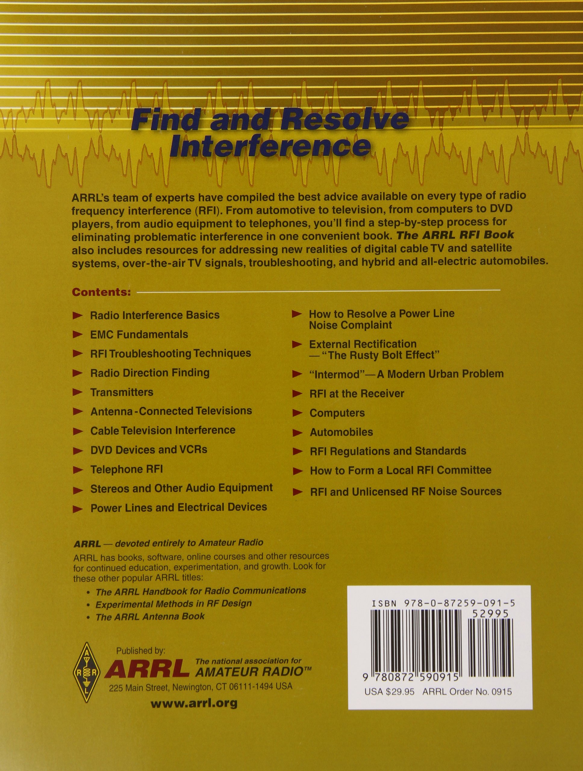 The Arrl Rfi Book Softcover Arrl Inc Mike Gruber 9780872590915 Amazon Com Books