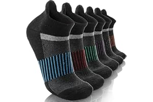 ANLISIM 6 Pairs Merino Wool Ankle Running Hiking Socks Compression Support Breathable Thick Cushion No Show Socks for Women Men