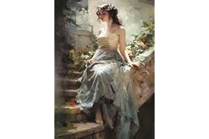 CRAFT KREATIVELY Girl Sitting Rice Paper, 11.5 x 16 inch (1pc) - Mulberry Paper for Decoupage Furniture Print Crafts