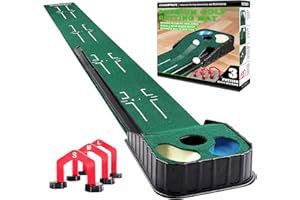 CHAMPKEY Golf Putting Green Indoor - Advanced Guides Golf Putting Mat - Enhance Putting Accuracy and Challenge