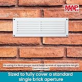 Map Plastic Louvre Air Vent with Flyscreen White 9 x 3 Single Brick Cover view 5