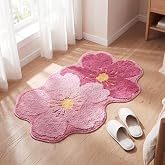 Pink Cute Flower Bthroom Rug,Absorbent Non Slip Funny Bath Mat 20