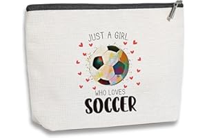 kdxpbpz Soccer Gifts Soccer Cosmetic Bag, Soccer Coach Gifts, Soccer Team Gifts for Lovers Players Fans Birthday Gifts for Women Friend Sister BFF Bestie Her