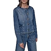 KARL LAGERFELD womens Everyday Collarless Essential Casual Jacket