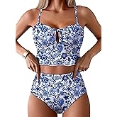 Pink Queen 2026 Popular Swimsuits for Women High Waisted Bikini Sets Two Piece Swimsuit Floral Prints Bathing Suits Beach