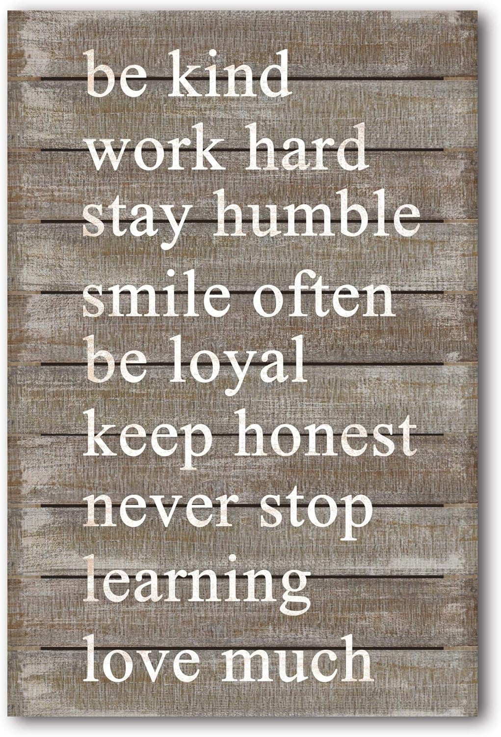 MACVAD Inspirational Wall Art Sign with Quotes Sayings for Home Decor,Rustic Farmhouse Wood Hanging Sign,Decorative Wall Sign and Plaque,Gift for Family - Be Kind,Work Hard,Stay Humble - 12