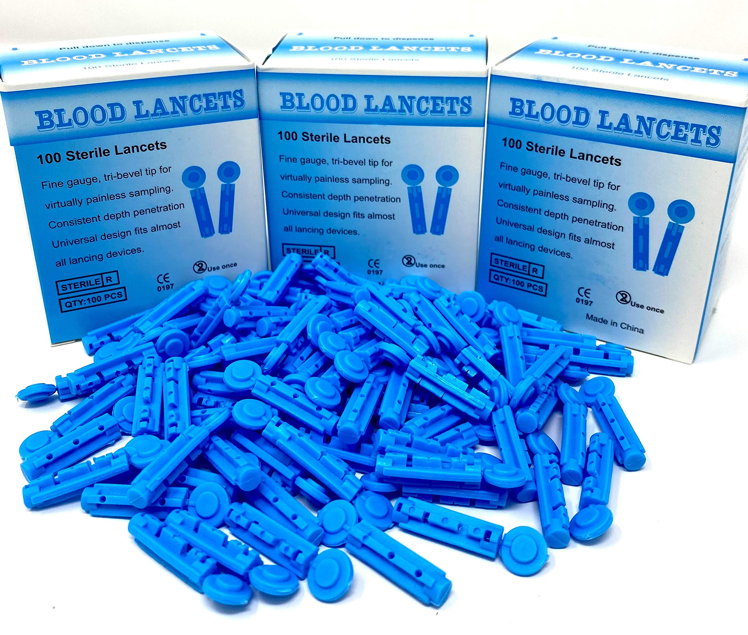 28G MediMad Blood Lancets Fully Compatible for PiC Indolor, Microlet, Freestyle, Abbott, On Call plus More. (300)