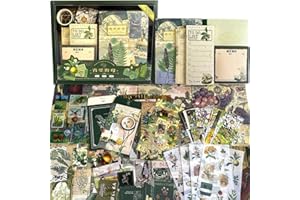 LCLAIDYDY Scrapbooking Supplies Kit,Vintage Botanical Aesthetic Scrapbook Kit,Bullet Junk Journal Kit with Journaling,A6 Grid Notebook,Stationery,Flower DIY Craft Gift for Teen Girl Women