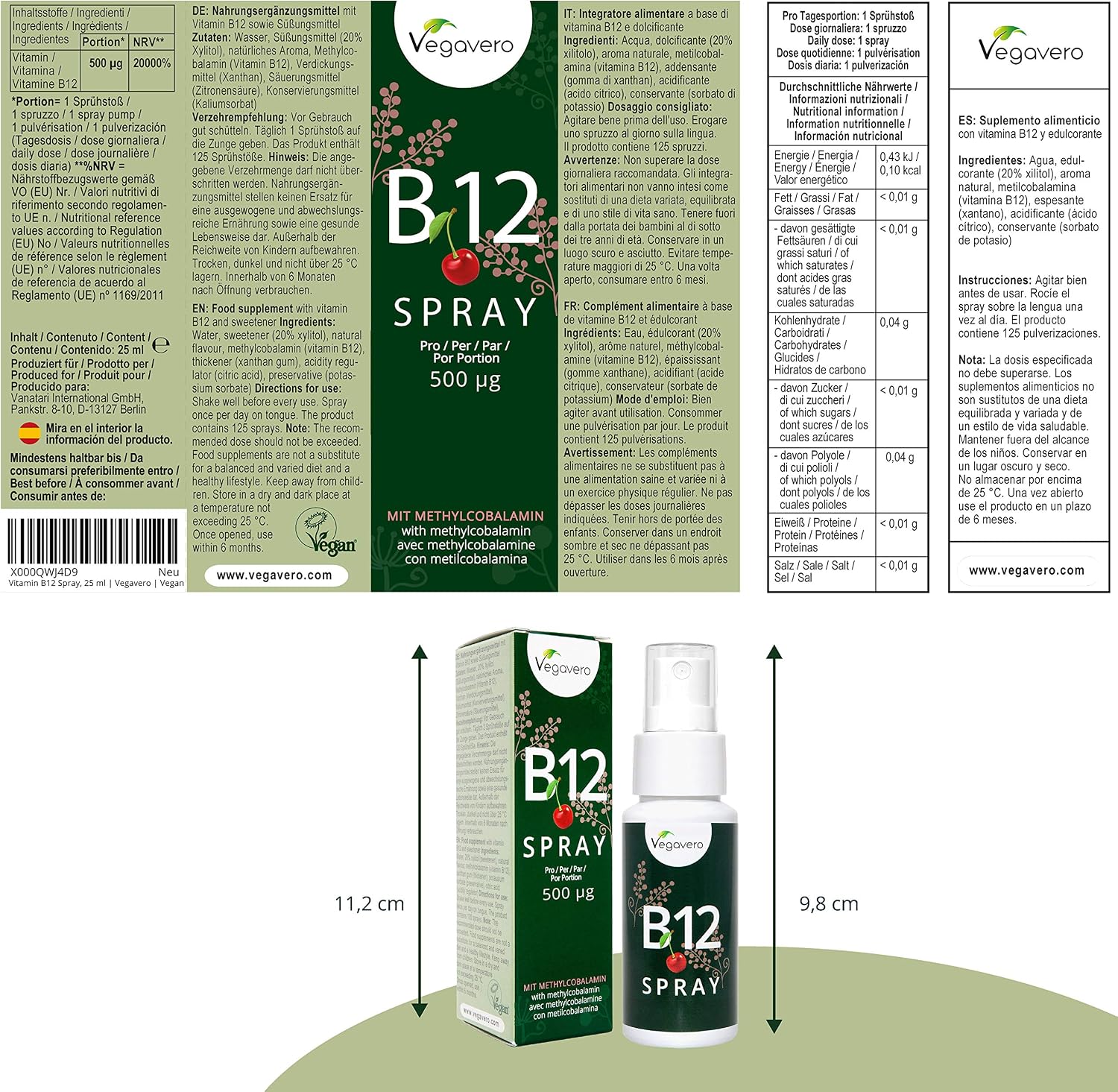 Vegavero Vitamin B12 Spray, 25 ml (Pack of 1) - Image 3