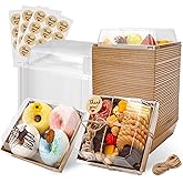 Charcuterie Boxes with Clear Lids Mini Bakery Boxes Disposable Treat Boxes to Go Small Food Containers for Dessert Cookie San