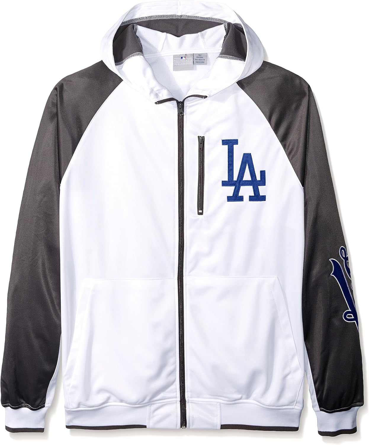MLB Los Angeles Dodgers Men's Full Zip Tricot Logo Sleeve