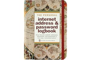 Old World Internet Address & Password Logbook (removable cover band for security)