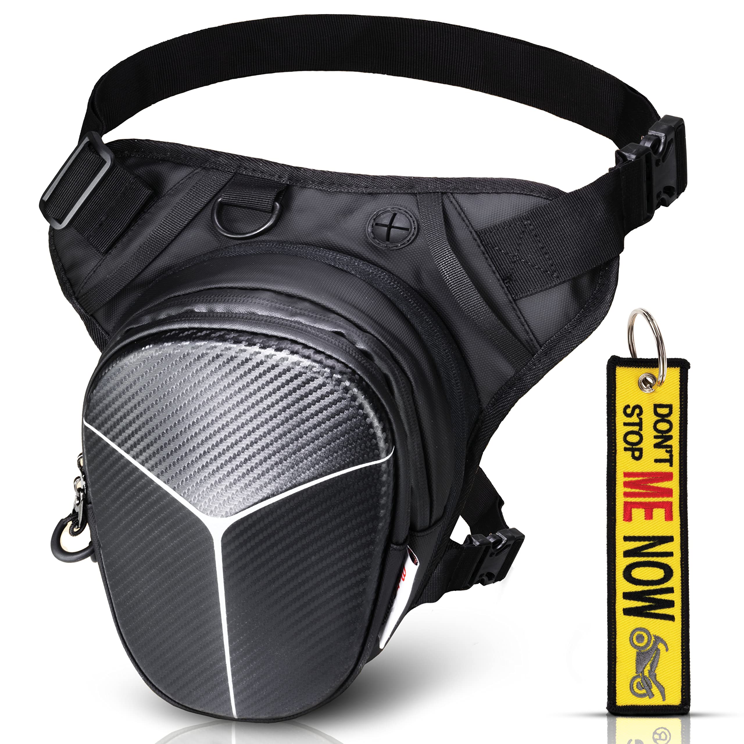 Motorcycle Leg Bag Waist Bag Waterproof Cycling Leg Pro Max Capacious, Black, Black