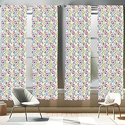 Ambesonne Dog Window Curtains Pack of 2, Colorful