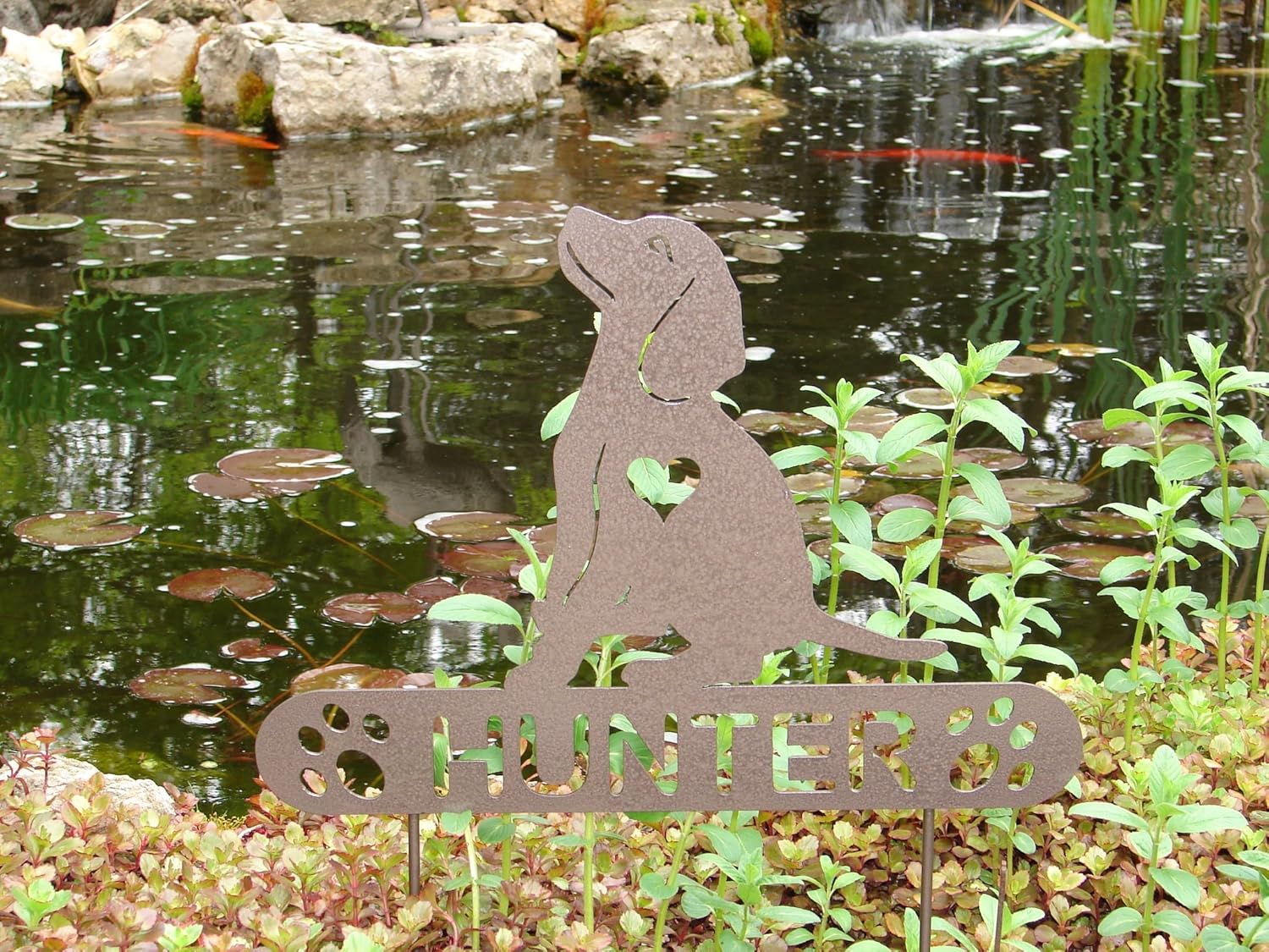 Beagle Personalize Pet memorial Garden Stake Dog Handmade