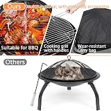 Yaheetech Fire Pit Portable Folding Firepit with Grill 54 cm Dia Black view 8