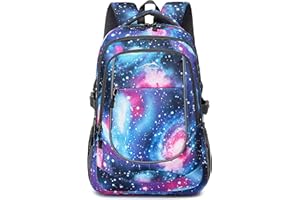 ProEtrade Galaxy Backpack Bookbag for College Sturdy Travel Business Hiking Fit Laptop Up to 15.6 Inch Multi Compartment Gifts for Men Women Night Light Reflective (Galaxy)