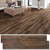 INMOZATA 36 Pack Peel and Stick Floor Tile Waterproof Vinyl Plank Flooring | 54 Sq.Ft, Heat-resistant, Wood Grain Self Adhesive Flooring for DIY Bedroom Living Room Bathroom Kitchen (Smoked Brown)