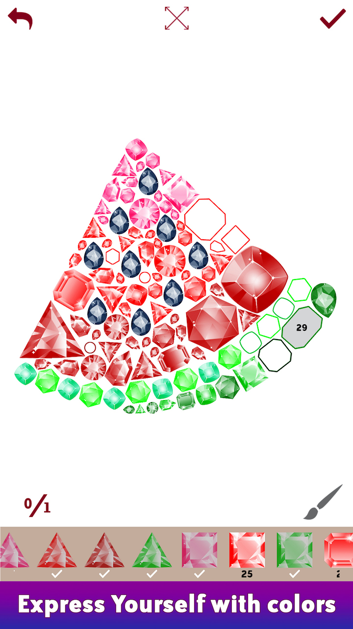 Gems Art Color by Number, Fashion Coloring Pages Apps