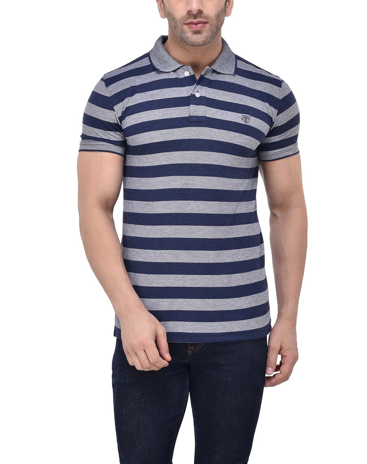 tinted men's matty polo neck t-shirt (tj548)