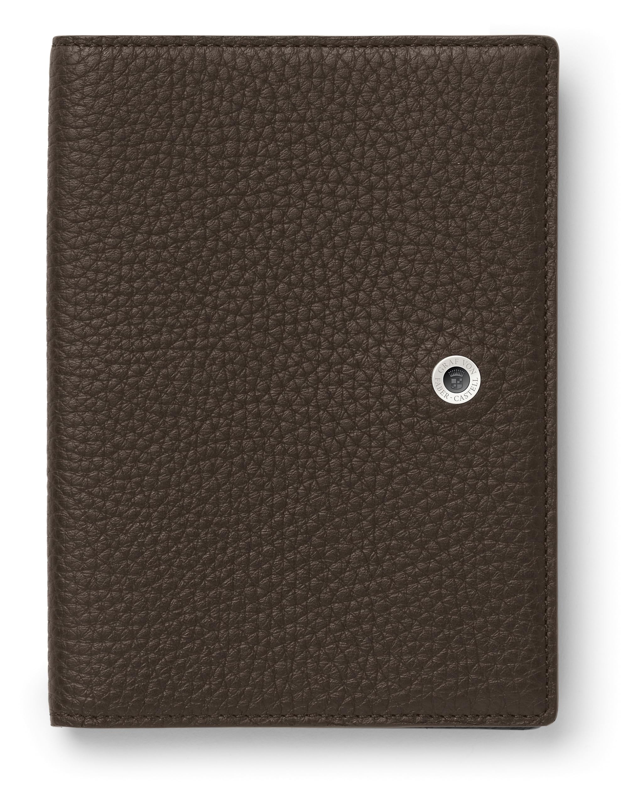 Graf von FABER-CASTELL 118707 Cashmere Passport Holder Dark Brown with Pocket for Passport and Card Slots, Dark Brown, 14 cm, Passport Holder