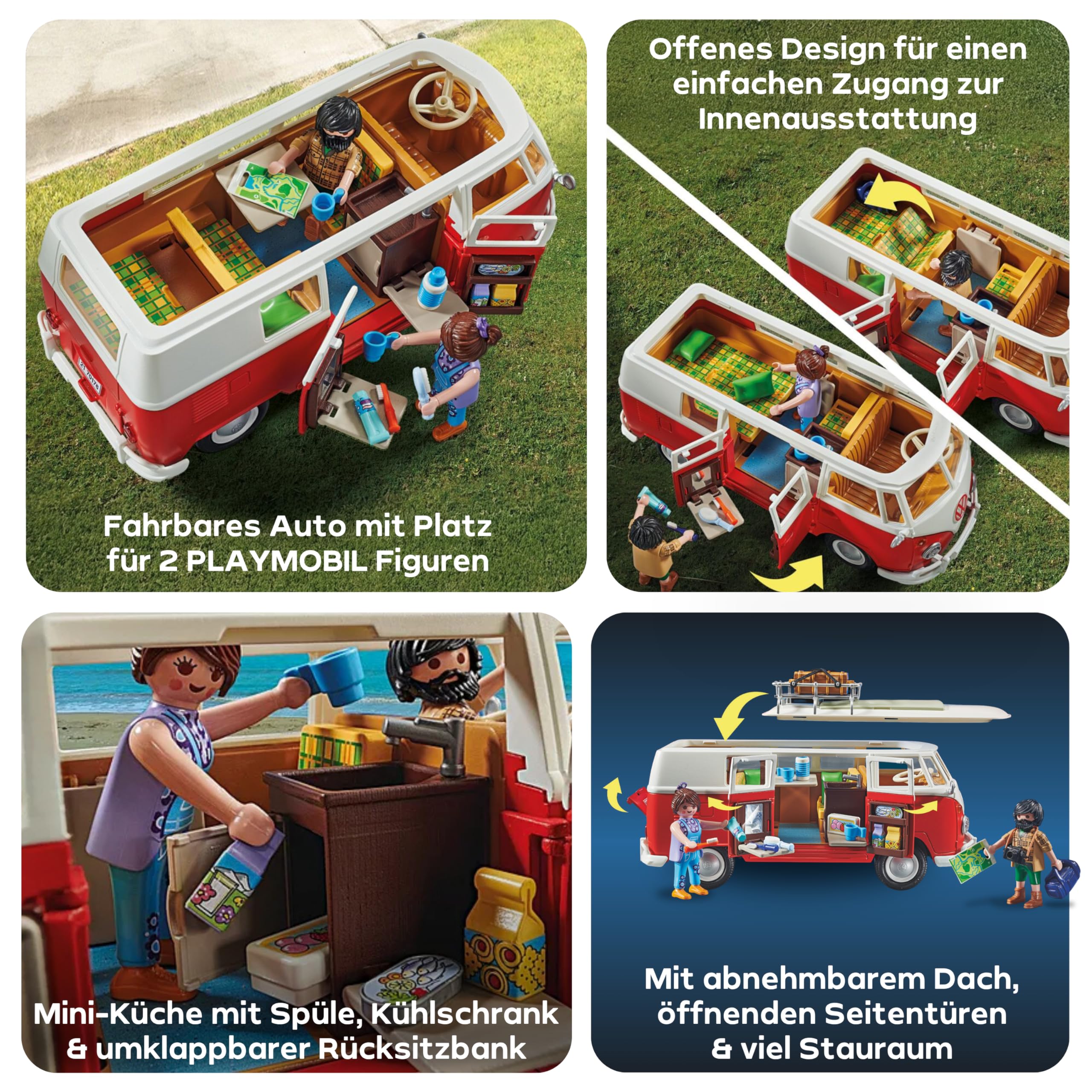 PLAYMOBIL | Volkswagen | T1 Camping Bus |Sammelauto | Für Kinder und Erwachsene | 70176 6
