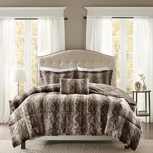 Amazon Com Madison Park Zuri Faux Fur Bedroom 4 Pieces Animal