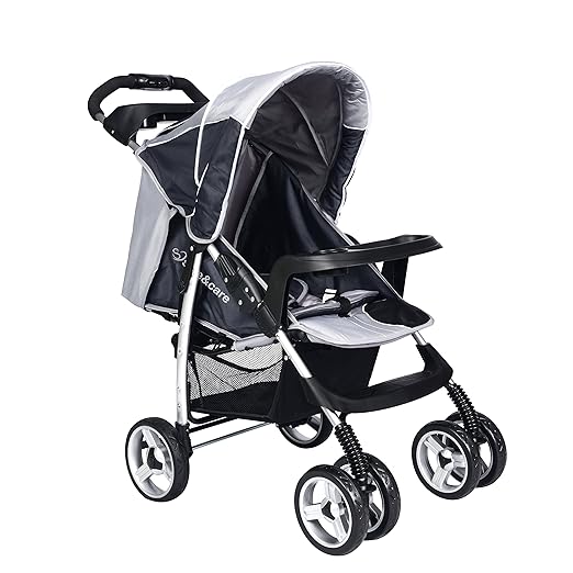 title=Carrozzina per Bambino Passeggino Safe&Care Quattro Ruote Pieghevole Passeggino