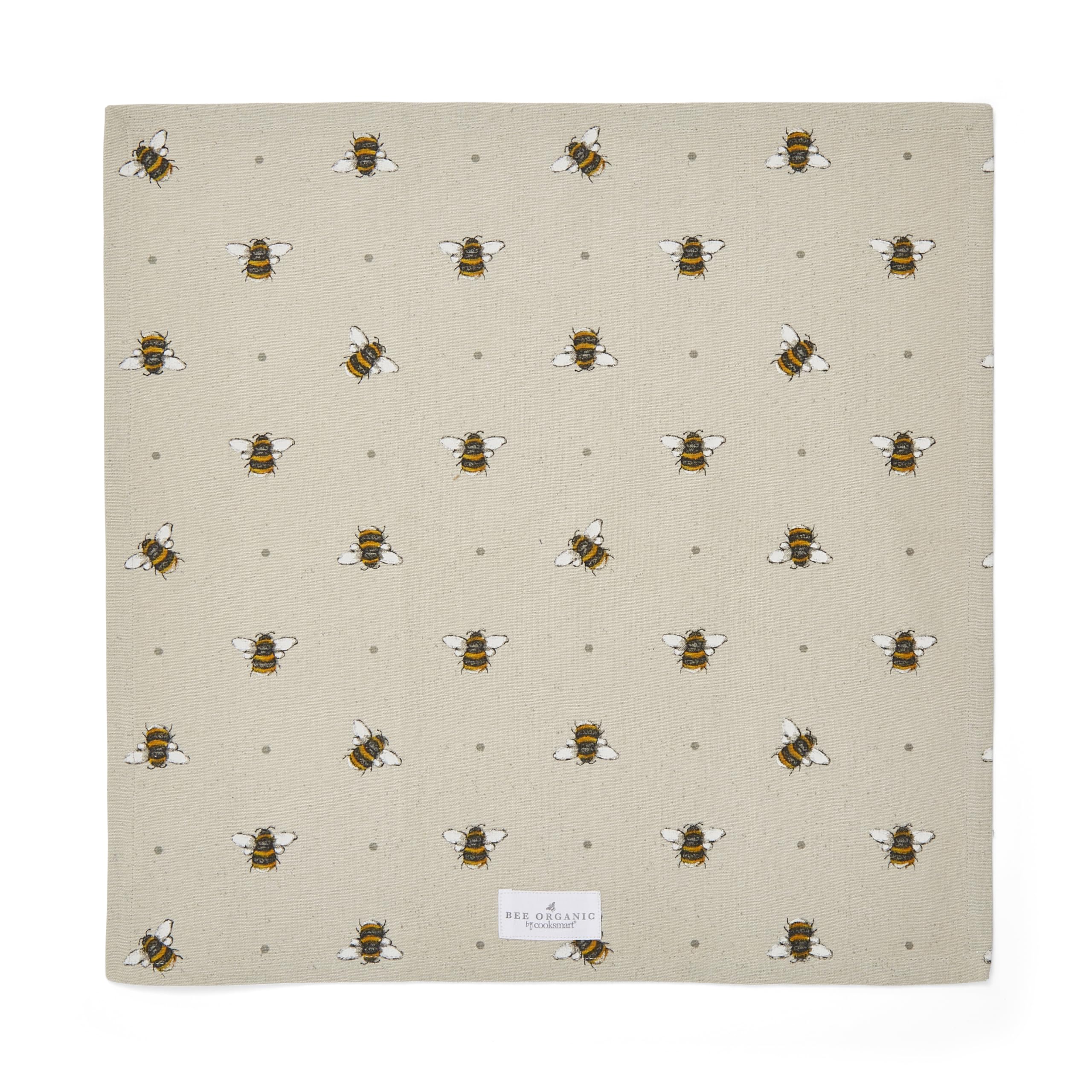 Cooksmart Kitchen Cloth Table Napkins Pack of 4 | Bumble Bees Table Dinner Napkins for Hotel, Restaurant, Weddings, Event and Parties | Soft and Comfortable Reusable Fabric Napkins