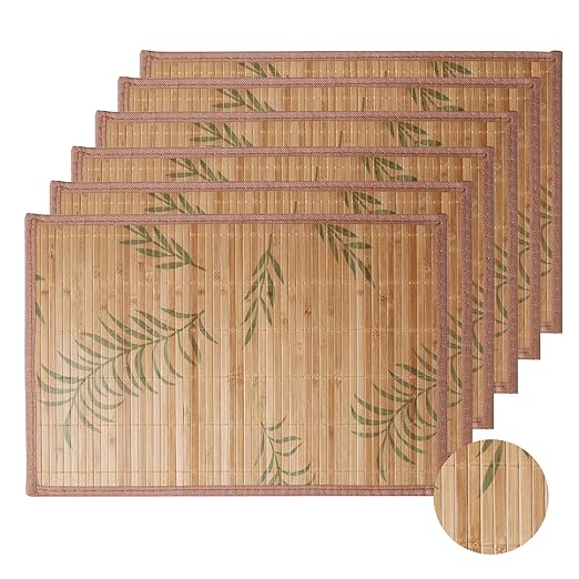 Amazon.de Lovecasa Bambus Platzset, 12 TLG. Set Tischsetes bambus