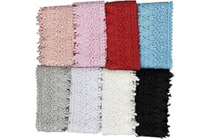 AIETSYEI Mix Venice Lace Trim Wide Lace Ribbon Floral Embroidered Trim for Sewing Crafts, Wedding Dress Embellishment, Home Decor (1 Yards Each, 8 Styles)