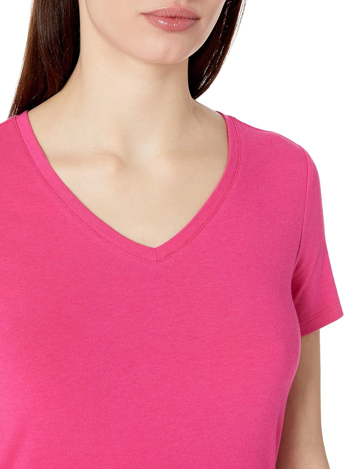  Essentials Women's 2-Pack Classic-Fit Short-Sleeve V-Neck T-Shirt: Clothing