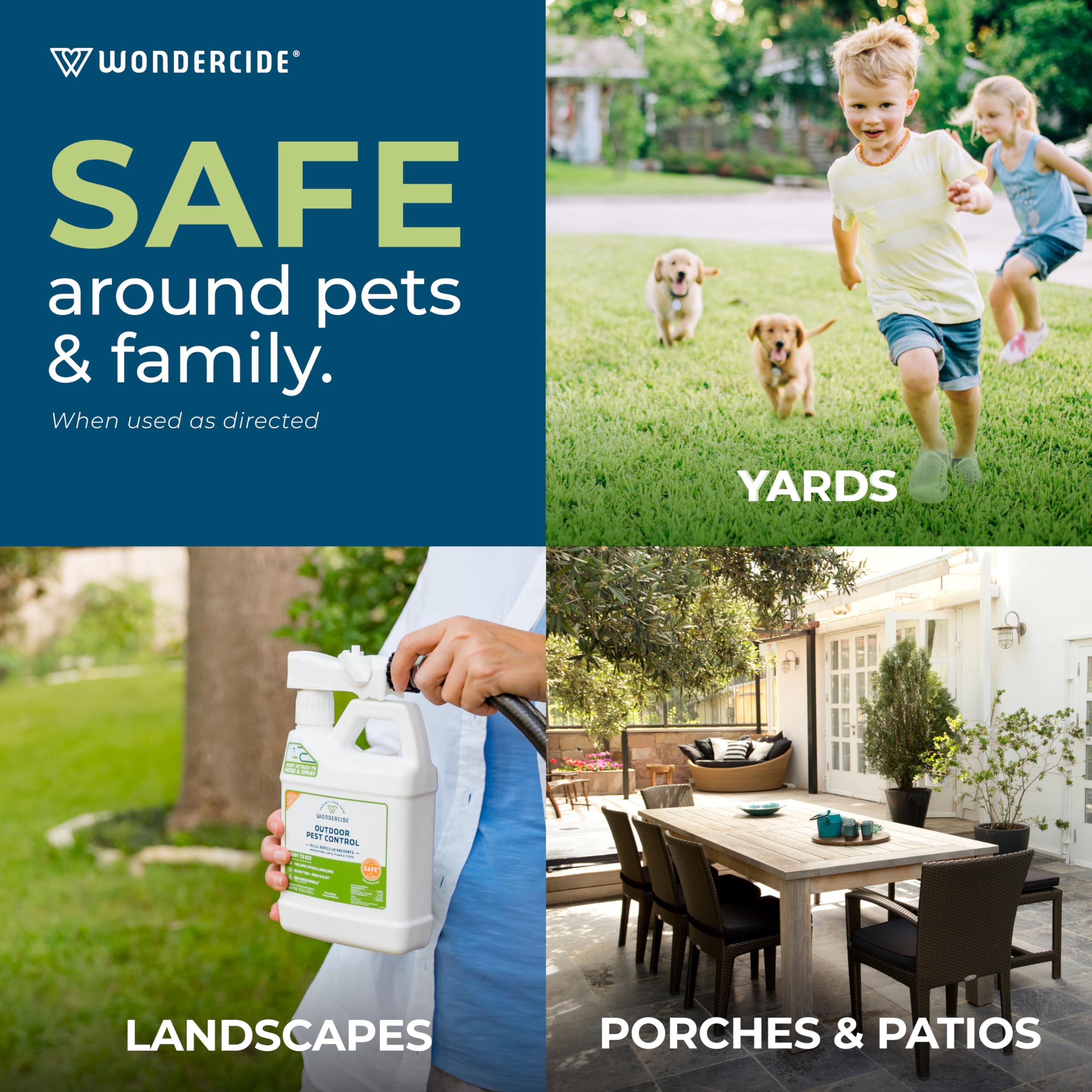 Wondercide - Mosquito Yard Spray Refill Starter Kit - Powered by Natural Essential Oils – Insect Killer and Repellent - Lawn Treatment for Pest Control - 32 oz Ready to Use and 16 oz Concentrate