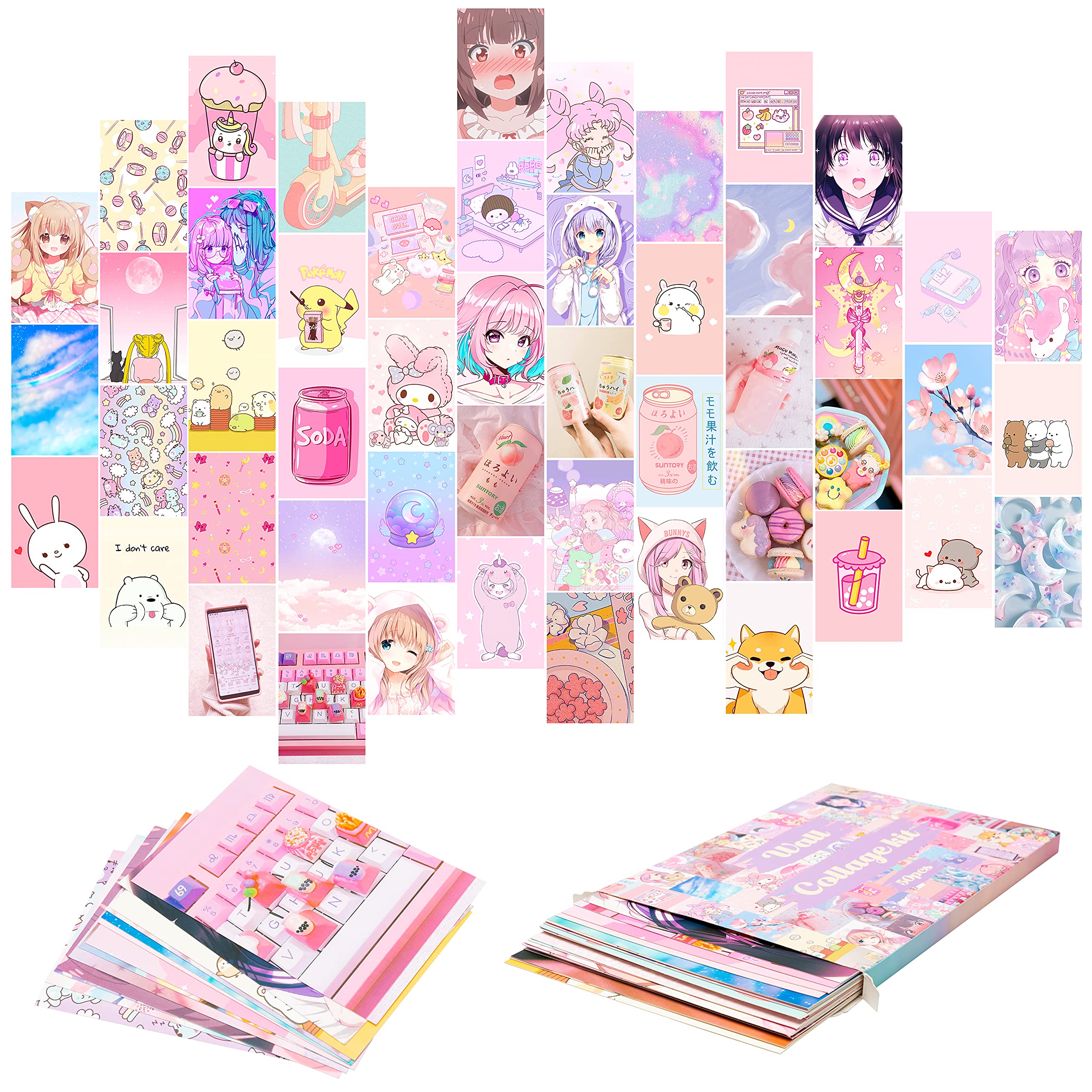 GROBRO7 50PCS Cute Comics Wall Art Collage Kit, Aesthetic Picture Indie Room Decor, Comics Posters for Dorm Decor, Wall Art Print for VSCO Girls Boys, Aesthetic Bedroom Photo Display for Anime Lovers