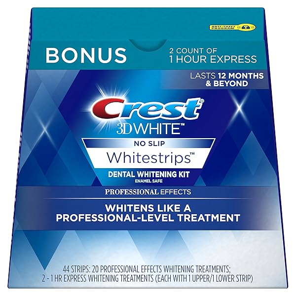 CREST 3D LUXE PROFESSIONAL EFFECTS PLUS CREST 3D WHITE STRIPS TEETH WHITENING KIT, 22 COUNT