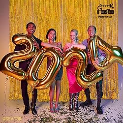 Gold Fringe Curtain Tinsel Backdrop - GREATRIL Foil