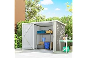 Outsunny 5' x 3' Metal Storage Shed, Garden Tool House with Double Doors for Backyard, Patio Lawn, Grey