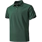 KAOKLRNI Men's Active Polo Shirt Quick Dry Performance Short Sleeve Tactical Golf Shirt