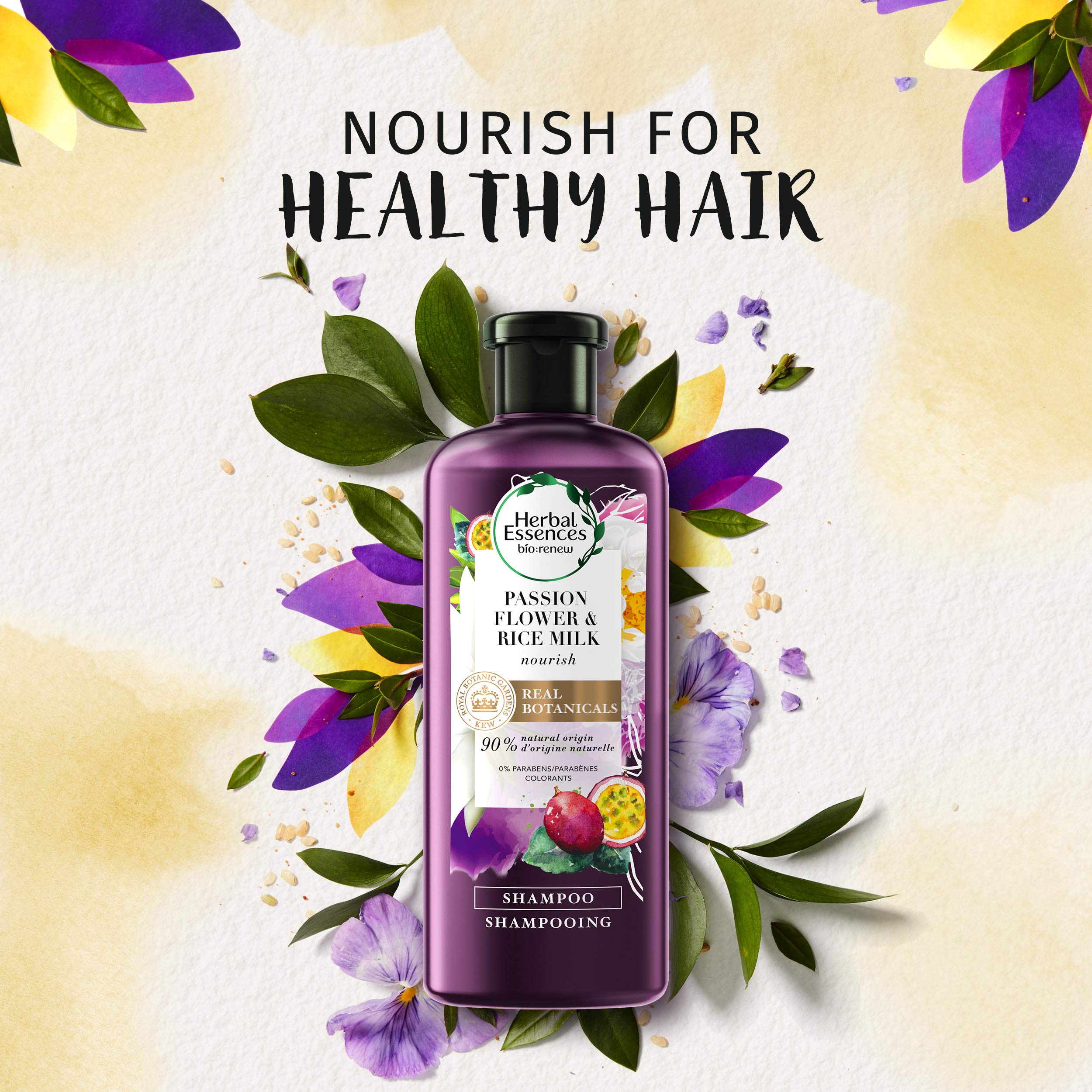 Herbal Essences Biorenew Passion Flower & Rice Milk Nourish Shampoo, 13