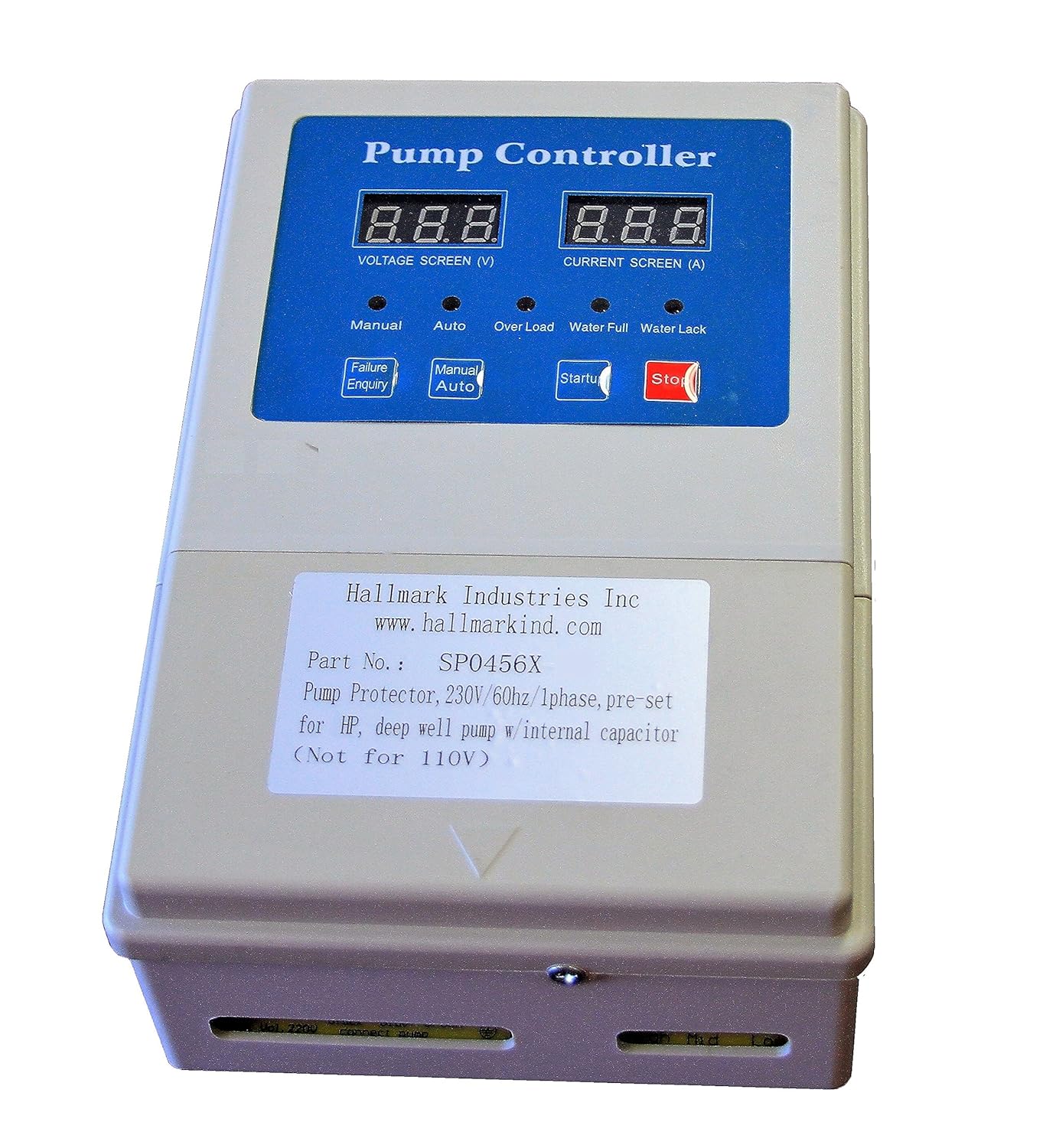 Pump protector and controller, for 1HP 230V deep well pump with built