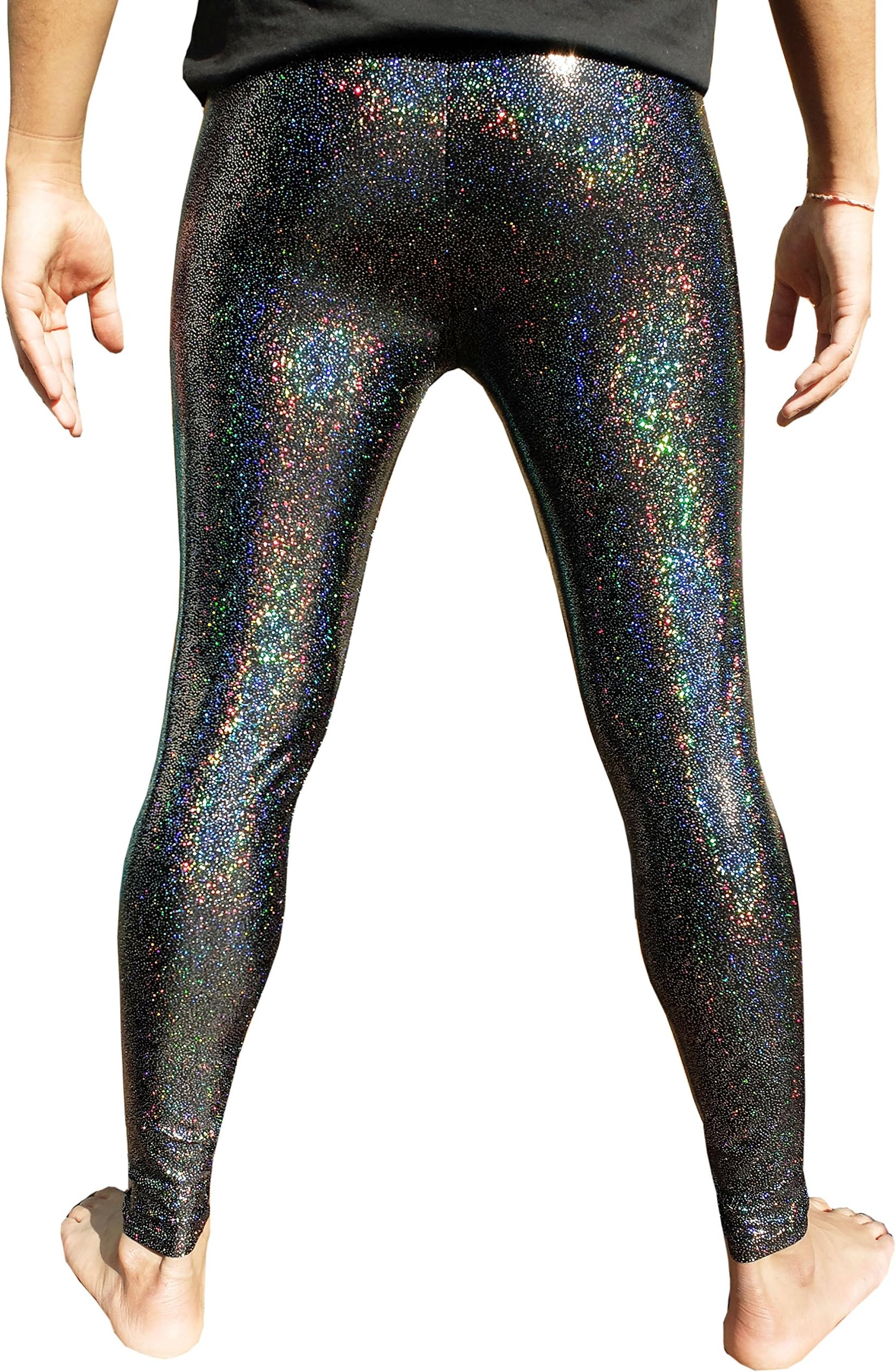 Holographic Meggings Mens Leggings - 3 COLOUR OPTIONS - Gold/Silver/Black
