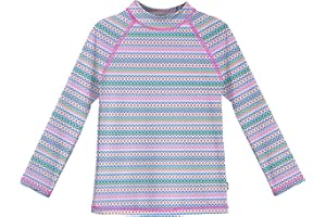 CITY THREADS Made in USA Girls' SPF50 Rash Guard Sun Swimming Tee Pool Beach Tshirt Top