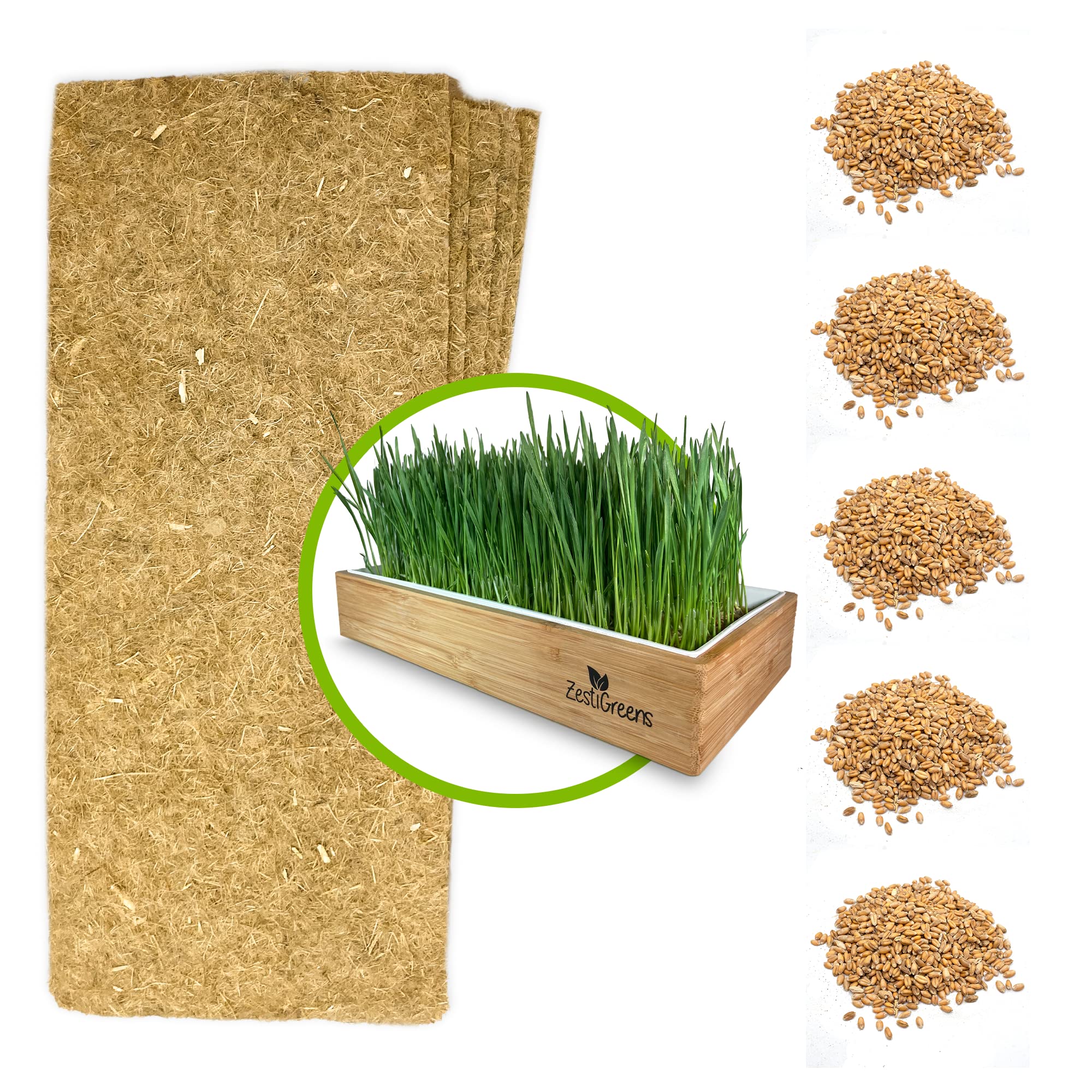 Photo 1 of Organic Wheatgrass Self Watering Kit Refill Mats & Seeds for 5 Crops. (Refill Kits)