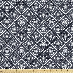 Ambesonne Japanese Fabric by The Yard, Checked Like