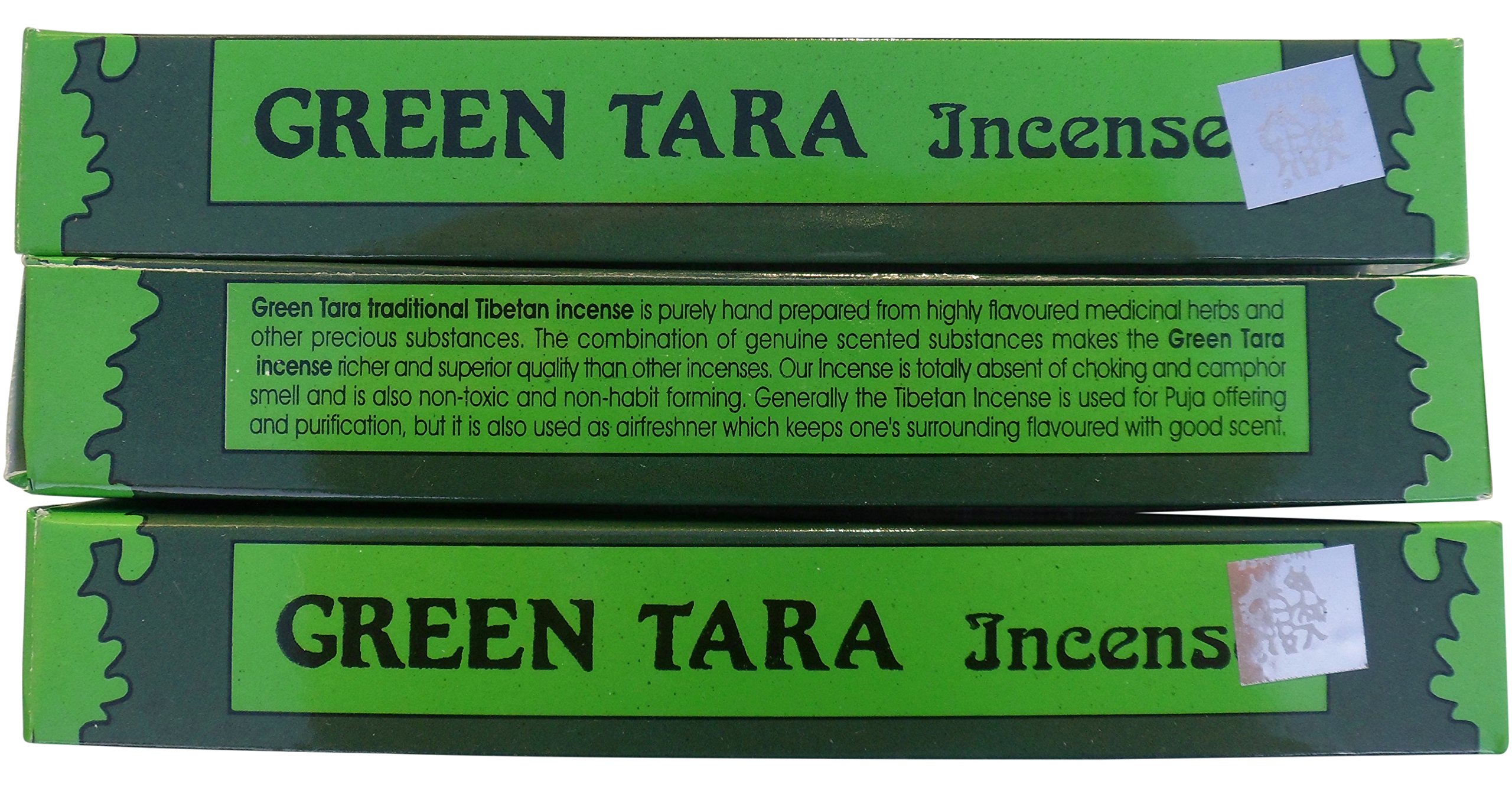 Nepalese/Tibetan Orange & Green Tara Healing Herbal Incense - Packs of 3 or 6 (Green Tara x 3)