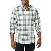 Amazon Essentials Men's Flannel Shirts Long Sleeve, Slim-Fit Button Down Plaid